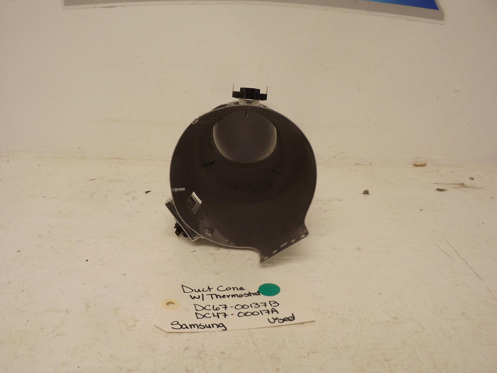 Samsung Dryer DC67-00137B DC47-00017A Duct Cone w/Thermostat Used Samsung Dryer DC67-00137B DC47-00017A Duct Cone w/Thermostat Used